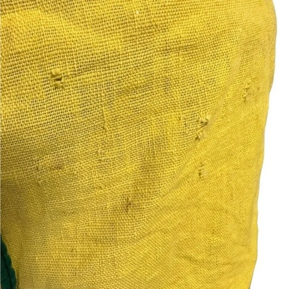 VTG Mixer Cover Yellow Green Handmade Cloth Cover. Mixer Hand Stitched in Red
